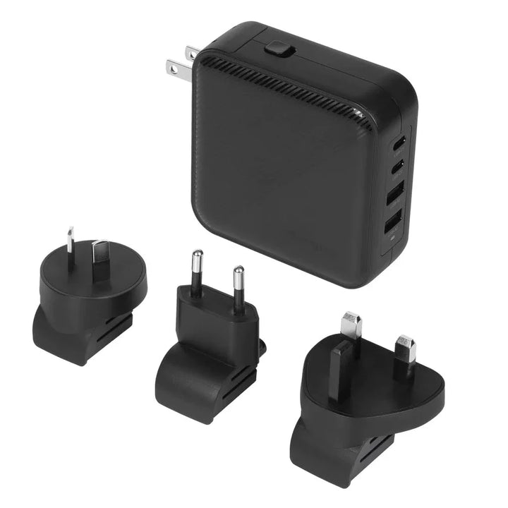 Targus Universal 100 W 4-Port vegglader - med reiseadaptere